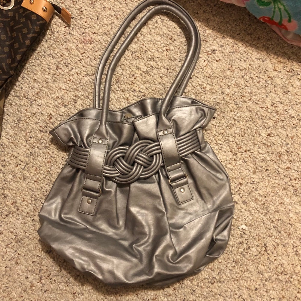 Silver handbag purse